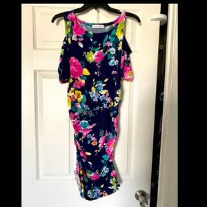 Pickaboo Shoulder Maternity Dress